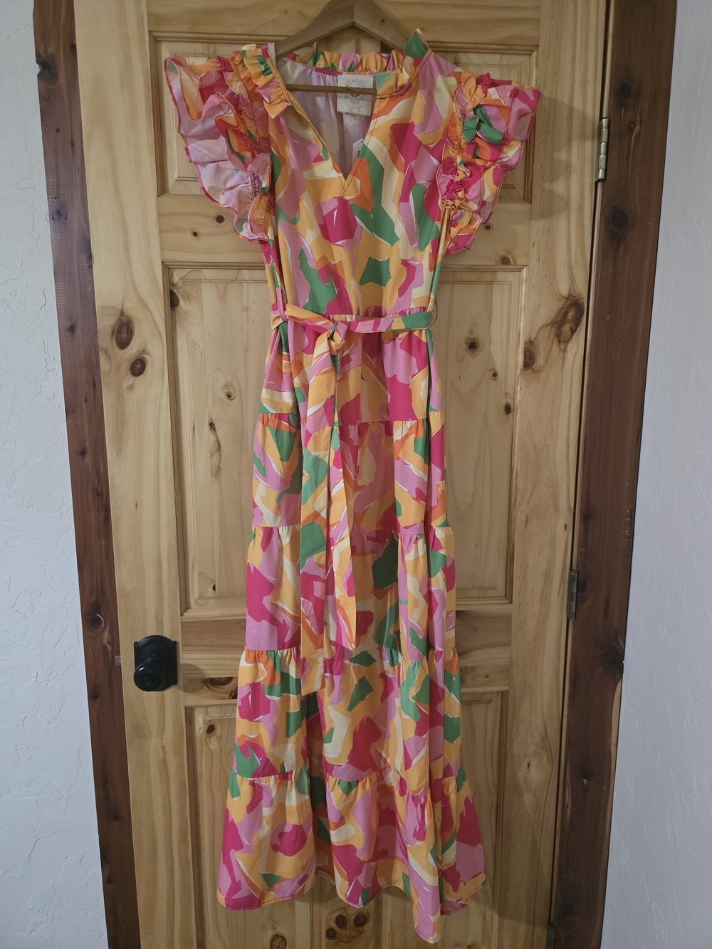 Fantastic Fawn Bright Pink and Orange Printed Maxi Dress